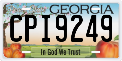 GA license plate CPI9249