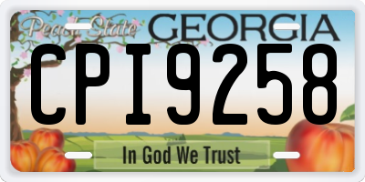 GA license plate CPI9258