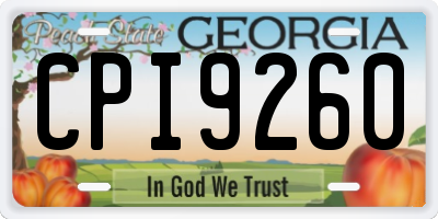 GA license plate CPI9260