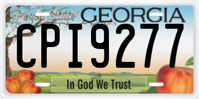 GA license plate CPI9277