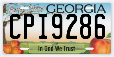 GA license plate CPI9286