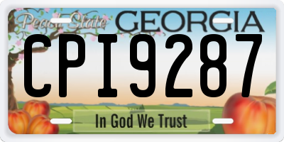 GA license plate CPI9287