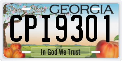 GA license plate CPI9301