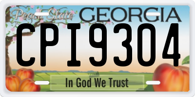 GA license plate CPI9304