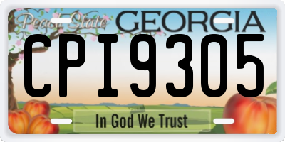GA license plate CPI9305