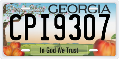 GA license plate CPI9307