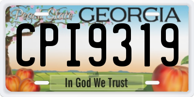 GA license plate CPI9319