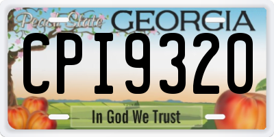 GA license plate CPI9320