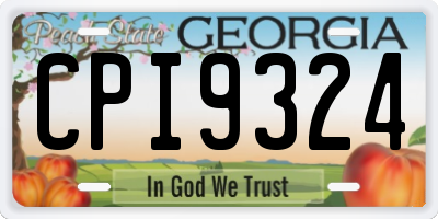 GA license plate CPI9324