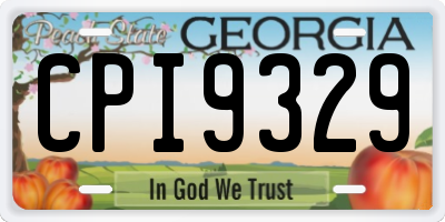 GA license plate CPI9329