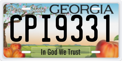 GA license plate CPI9331
