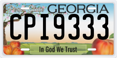 GA license plate CPI9333