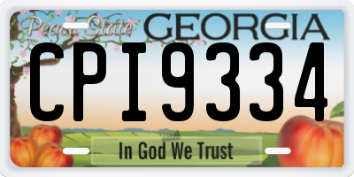 GA license plate CPI9334