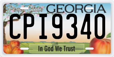 GA license plate CPI9340
