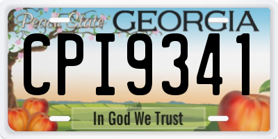 GA license plate CPI9341