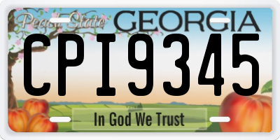 GA license plate CPI9345