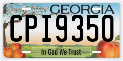 GA license plate CPI9350