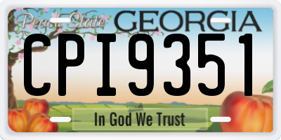 GA license plate CPI9351