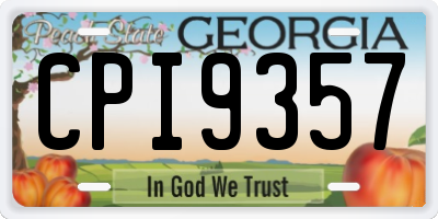 GA license plate CPI9357