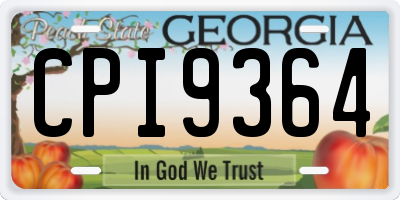 GA license plate CPI9364
