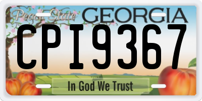 GA license plate CPI9367