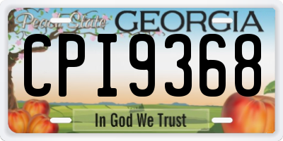 GA license plate CPI9368