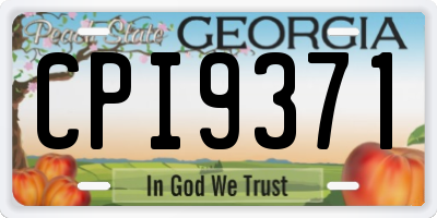 GA license plate CPI9371
