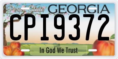GA license plate CPI9372