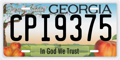 GA license plate CPI9375