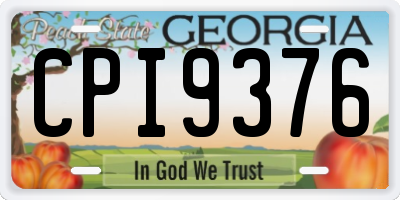 GA license plate CPI9376