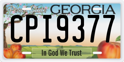 GA license plate CPI9377
