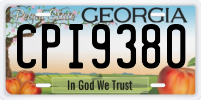 GA license plate CPI9380