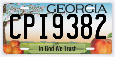 GA license plate CPI9382