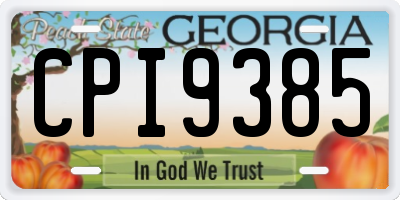 GA license plate CPI9385