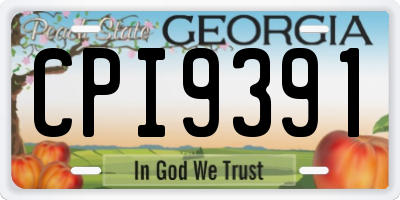 GA license plate CPI9391