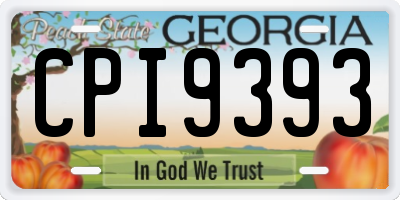 GA license plate CPI9393