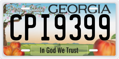 GA license plate CPI9399