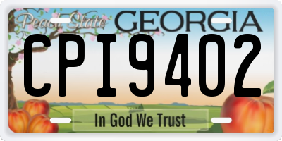 GA license plate CPI9402