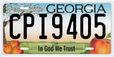 GA license plate CPI9405
