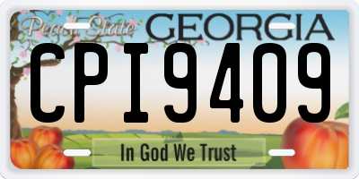 GA license plate CPI9409