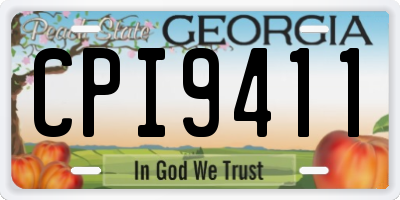 GA license plate CPI9411