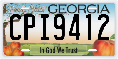 GA license plate CPI9412