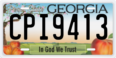 GA license plate CPI9413