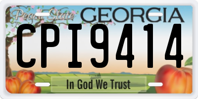 GA license plate CPI9414