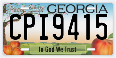 GA license plate CPI9415