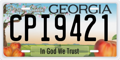 GA license plate CPI9421