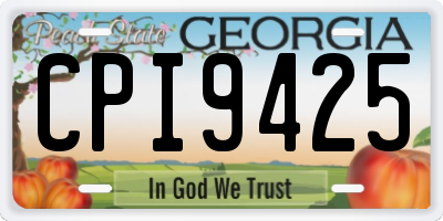 GA license plate CPI9425