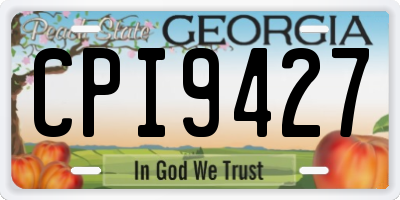 GA license plate CPI9427