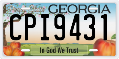 GA license plate CPI9431