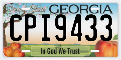 GA license plate CPI9433